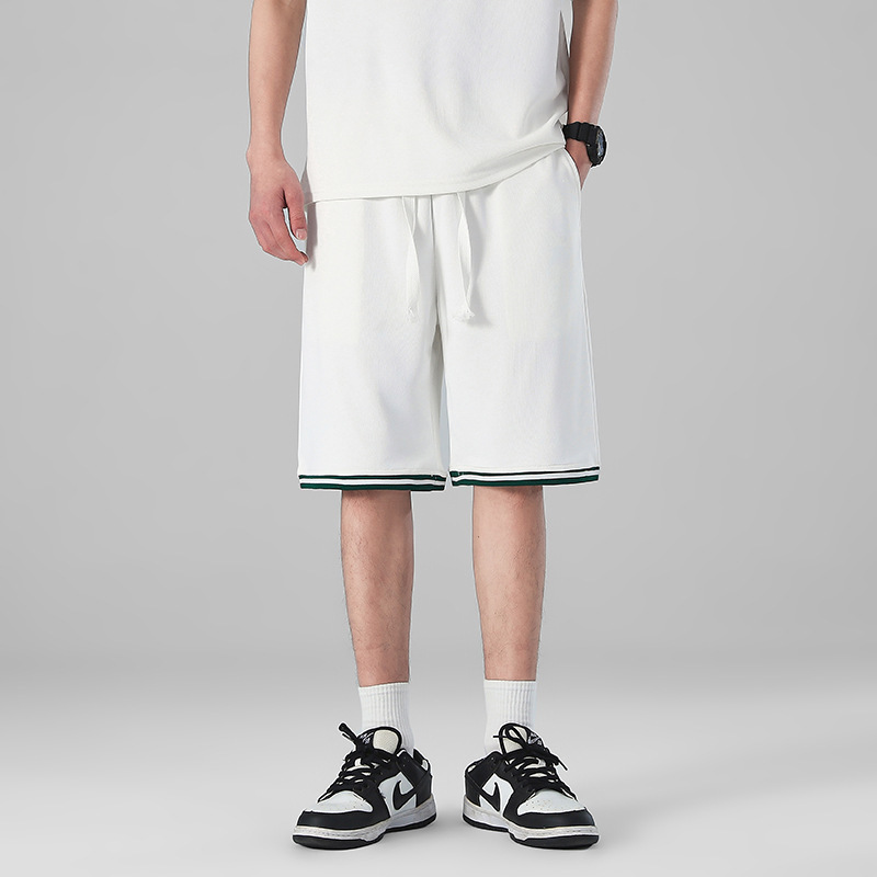 Al por mayor transfronterizo deportivo de ocio de verano de mangas cortas pantalones elásticos de cinco puntos de hombre de punto sueltos pantalones rectos image 6
