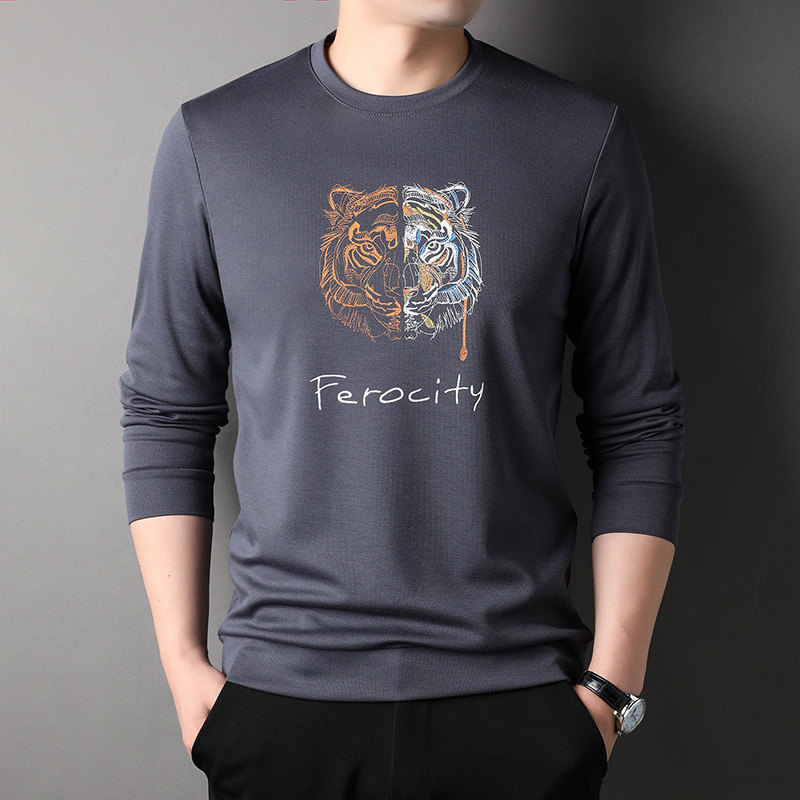 2023 Spring New Men's Sweater Casual Round Neck Cotton Long Sleeve_viptrois.com