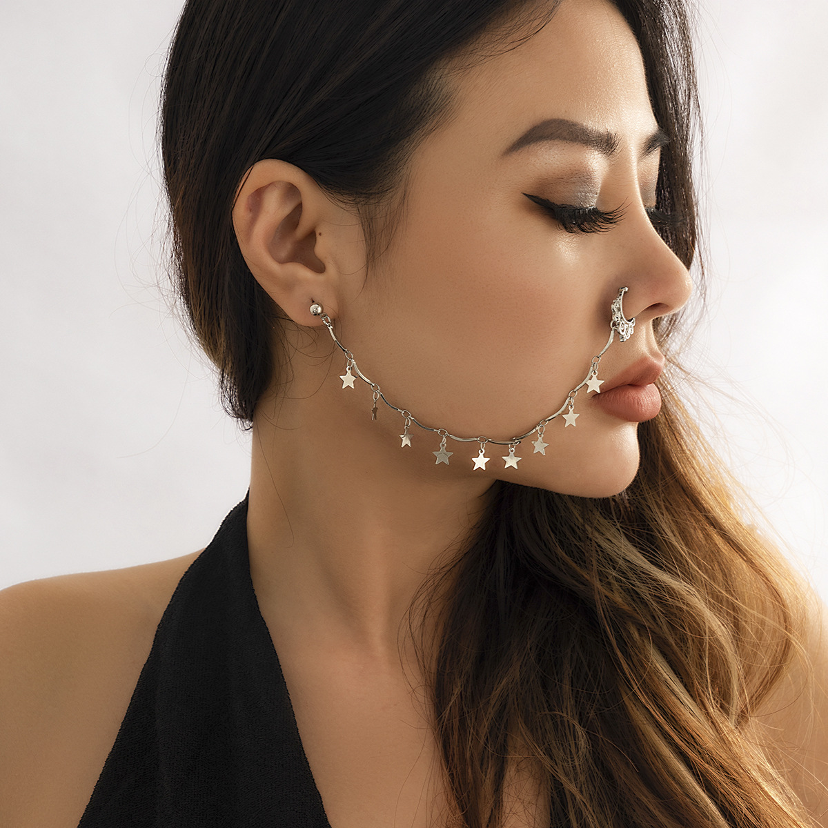European and American jewelry, ethnic style, Su style, no punching nose studs, nose accessories, sweet and cool earrings, puncture nose rings_voghion.com