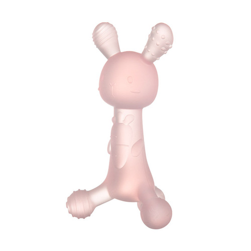 Silicone radish rabbit teether, baby rabbit teether, sitting rabbit teether, radish rabbit teether, baby molar stick teether