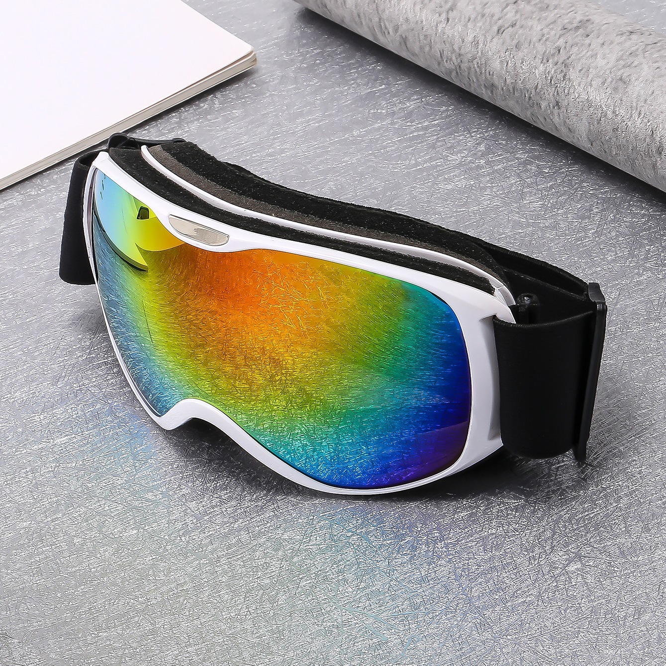 Children's colorful coated anti fog mountain skiing with mirror bag, outdoor windproof sand and snow goggles_voghion.com