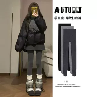 打底裤女款2026新款秋冬加绒加厚踩脚连裤袜保暖棉裤灰色紧身秋裤