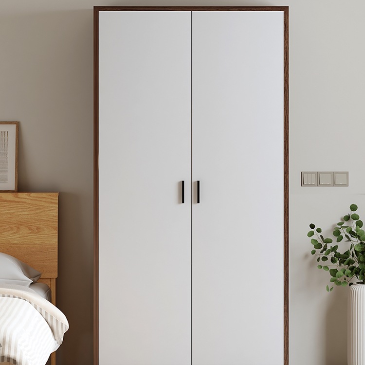 Solid Wood Wardrobe New Model 2024 Small Apartment Small Room Wardrobe Home Bedroom Storage Simple Two-Door Wardrobe