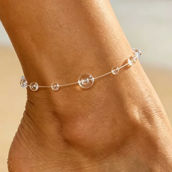 Mermaid's Tears Transparent Bubble Beads Invisible Fishing Line Bracelet Anklet Waist Chain Clear Accessories Wholesale
