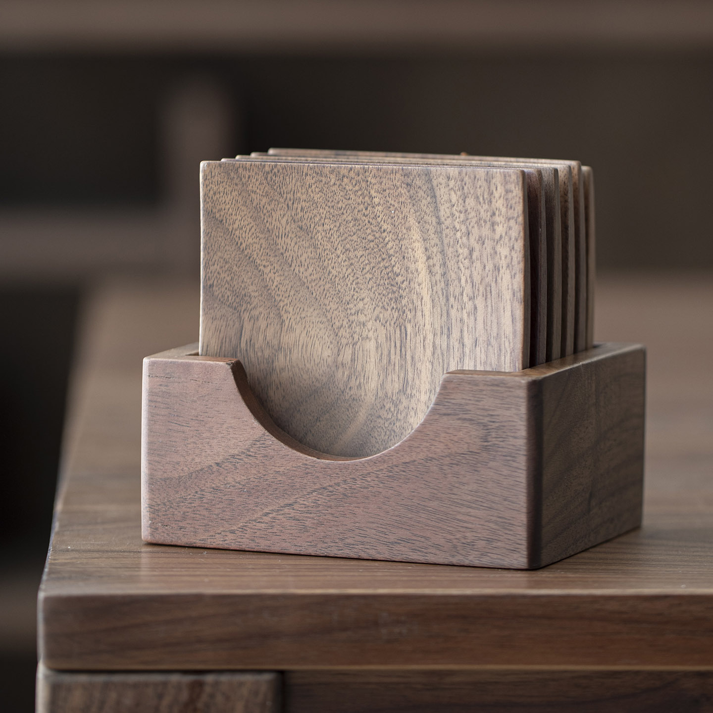 North American Black Walnut Square Coaster Solid Wood Insulation Pad Tea Cup Holder Tea Saucer Kung Fu Tea Set Tea Ceremony Accessories Tea Tray