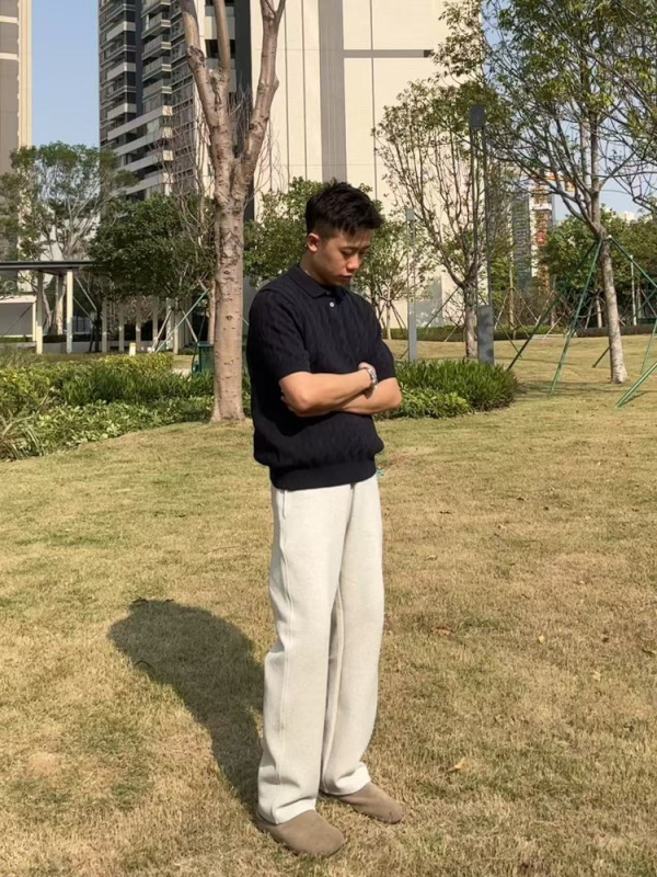 老钱风针织POLO衫男短袖夏季2025新款美式复古衬衫翻领T恤高级感|undefined