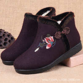 老北京布鞋冬季女式羊毛鞋中老年保暖棉鞋奶奶舒适鞋