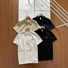 2025 LULU トレンドポロシャツ半袖メンズ新スタイル襟付きカジュアル半袖 Tシャツプリントトップススリムフィット