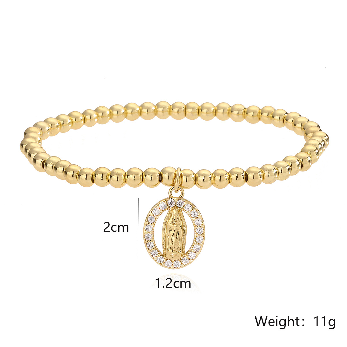 Bracelet pendentif croix Maria en zircon incrusté de personnalité australienne, européenne et américaine