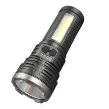 现货强光大功率手电筒 防水抗压持久续航LED带侧灯手电筒户外照明