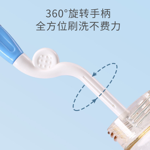 Aidooqi Baby Bottle Brush Set Kitchen Cleaning Set, 2-Piece Set Including Nipple Sipper Brush and Sponge Bottle Brush