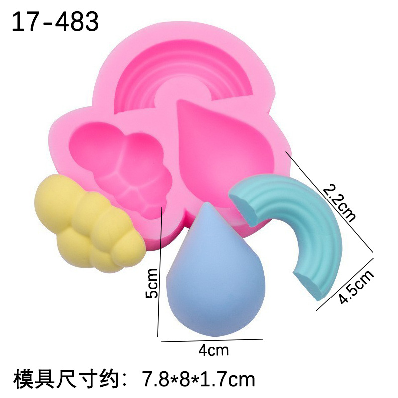 Estrella Luna Arco Iris nube chocolate molde de silicona cielo forma decoración fondant cake hornear