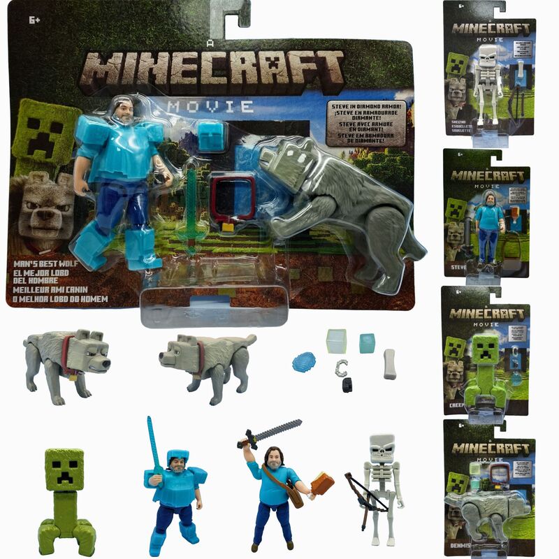 Minecraft Super Action Figure Steve Creeper Skeleton Wolf Drop Desktop Model Ornament Doll