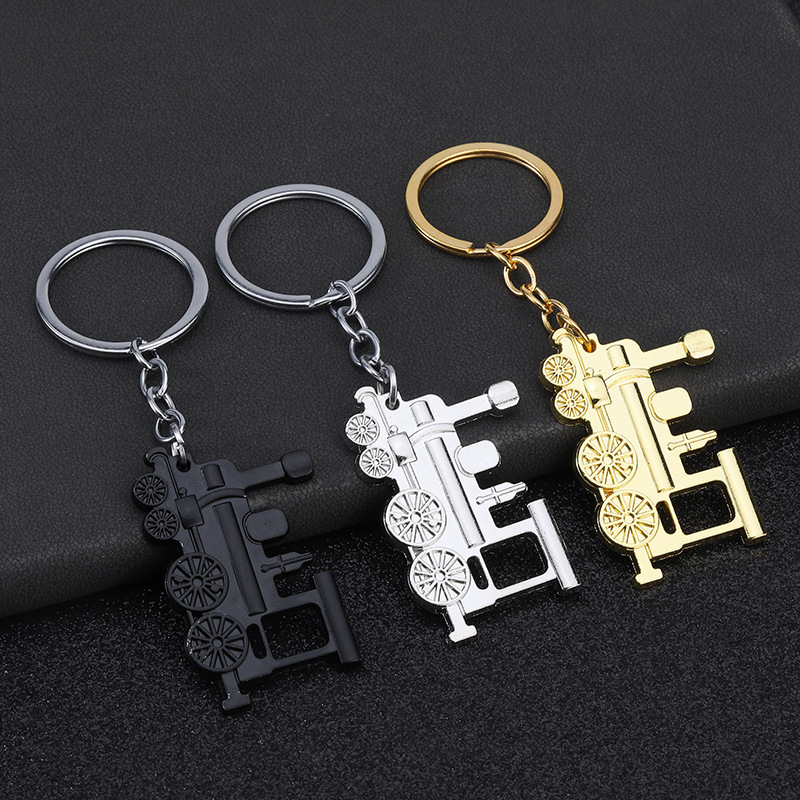 Creative key chain train key chain metal key chain locomotive key chain pendant wholesale