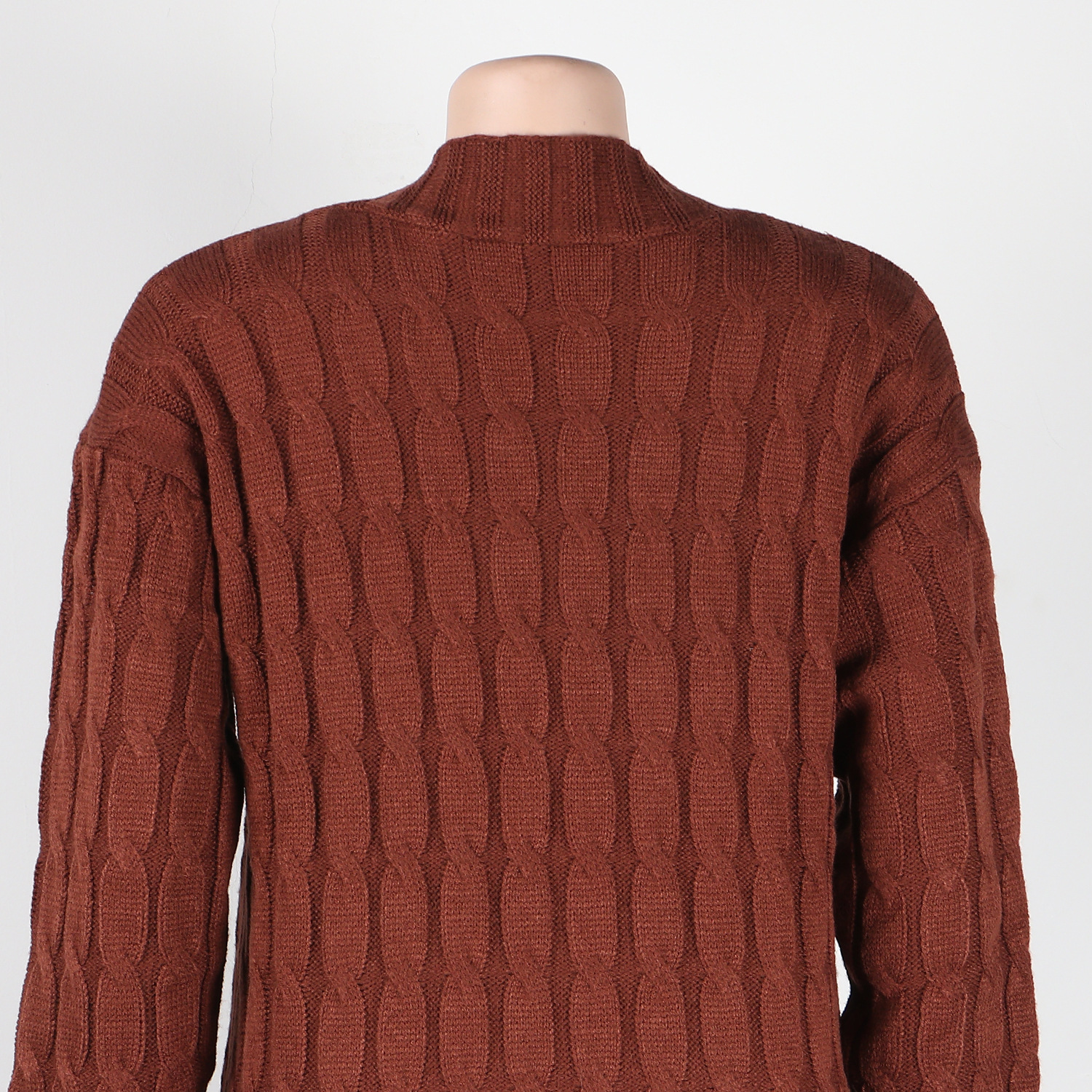 Damen Strickjacke Lang Aus Grobstrick In Unifarben Wintermantel_voghion.com