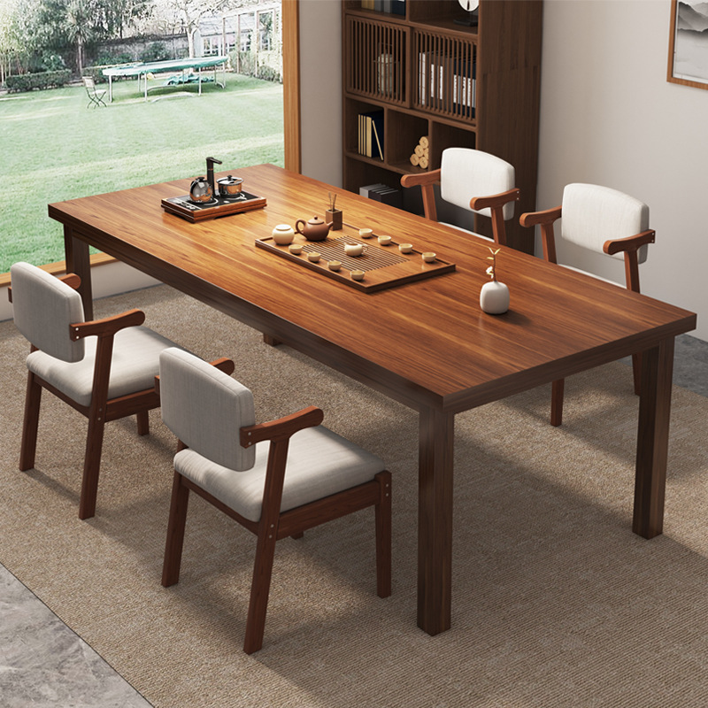 Mesa de té nueva combinación china de piernas de madera sólida mesa de té de oficina mesa de té doméstica sala de estar mesa larga mesa larga