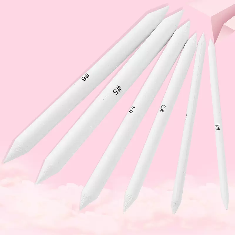 跨境6支双头纸擦笔套装 美术画材绘画实心素描涂抹修正笔晕染画笔