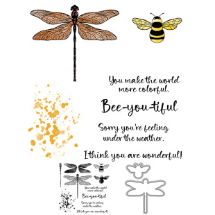 Cross-border generation easy to publicize dragonfly bees transparent silicone seal hand account card decorative pattern embossing knife mold wholesale