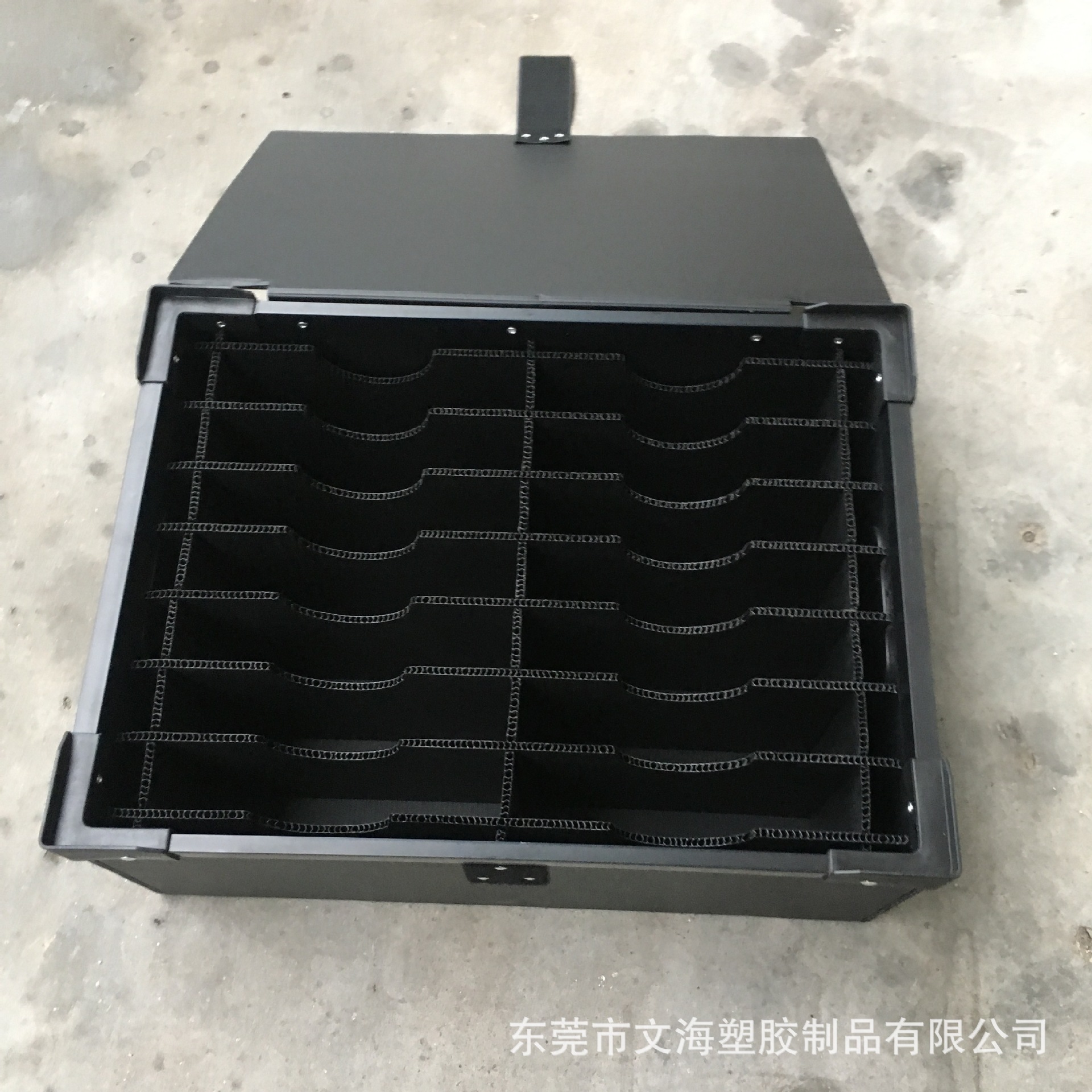 定制PP中空板箱配套刀卡 带隔板周转箱 黑色骨架箱防潮纸箱可丝印