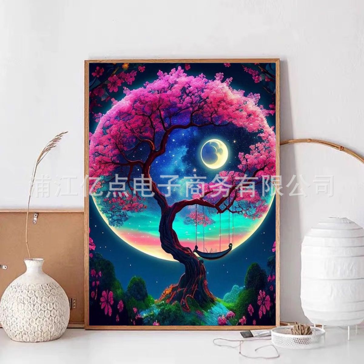 Nueva pintura de diamante 5D transfronteriza con marco DIY hecho a mano pegajoso diamante pintura sala de estar pintura decorativa punto diamante pintura fábrica al por mayor