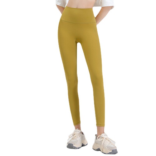 LULU Yoga Pants Women's Spring and Summer New High Waist Hip-Lifting No Embarrassing Line Fitness Pants Running Tight Sports Leggings