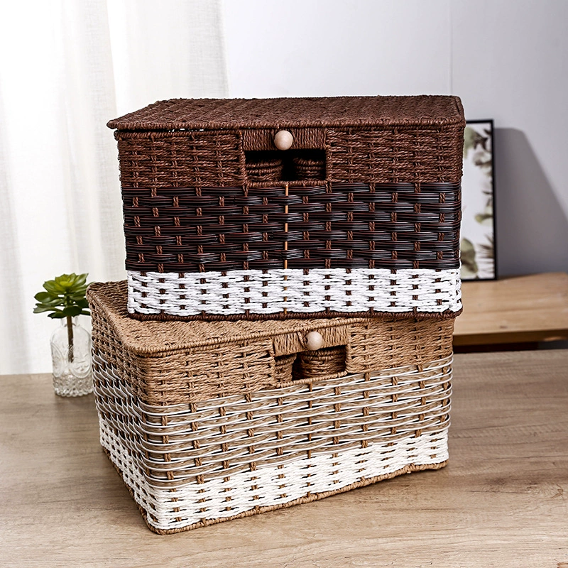 Japanese woven table storage system, storage box