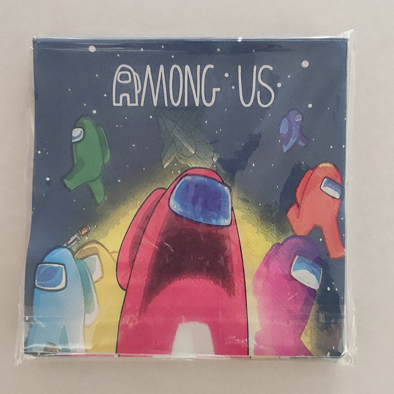 Espacio Hombre Lobo matar ammongus partido decoración suministros juego fiesta de cumpleaños de los niños vajilla traje Placa de papel de fábrica