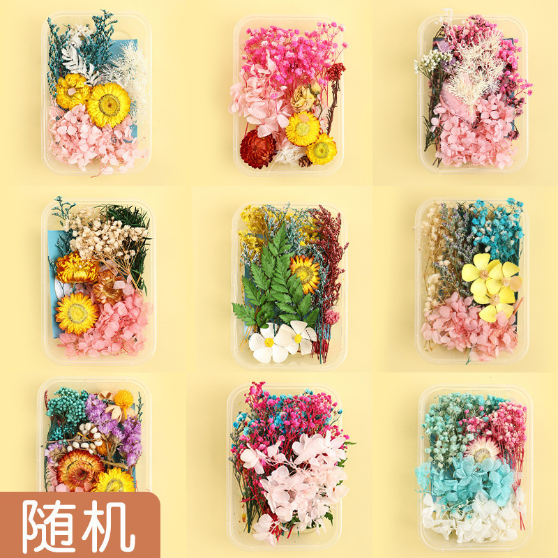 永生花ドライフラワーdiy材料箱入り混合模造花風乾手作り団扇キャンドルフォトフレーム装飾|undefined