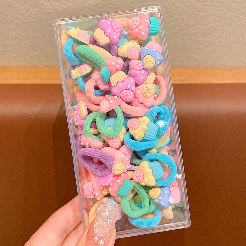 Las bandas de goma para niños no dañan el cabello, anillo de toalla de dibujos animados para bebés, alta elasticidad, cuerda para atar el cabello para niñas, banda de goma para bebés
