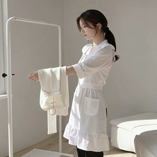 【源头工厂】跨境时尚韩版围裙花艺工作服奶茶咖啡店工作围裙定制
