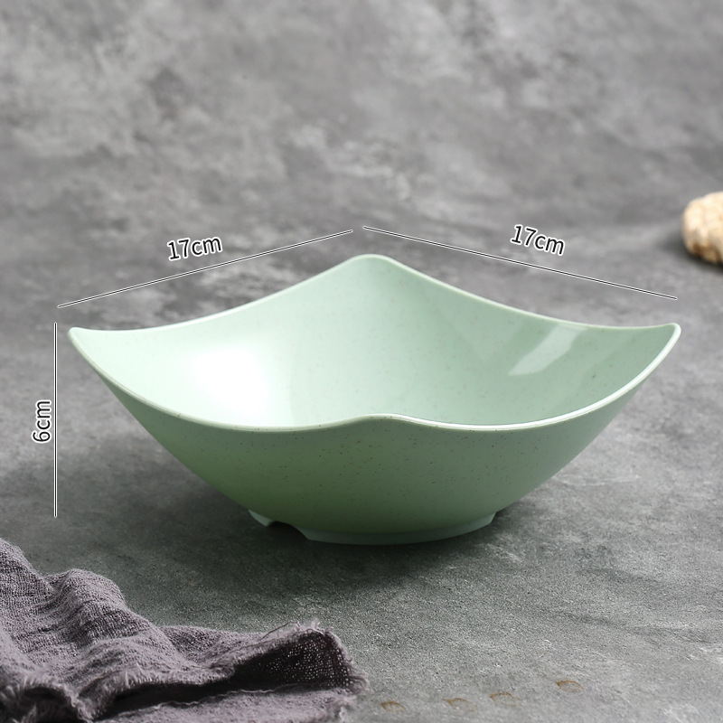 小麦秸秆汤碗翘角碗套装家用凉拌菜盘西餐沙拉碗塑料斗笠碗甜品碗|undefined