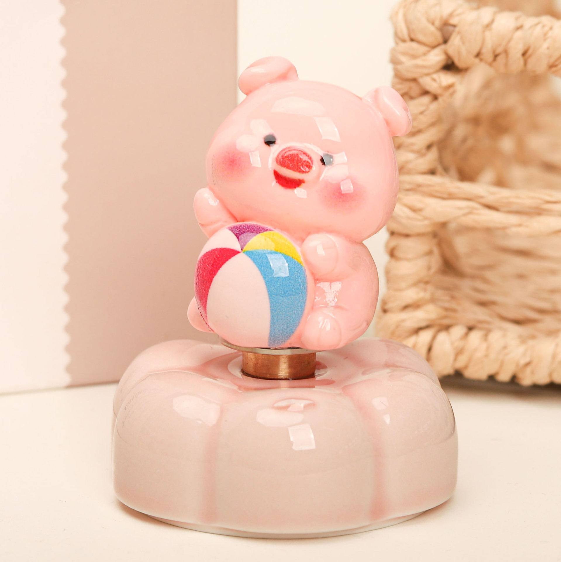 Jingdezhen Ceramic Base Water Park Pig DIY Ornament Stress-Relief Desktop Car Decoration