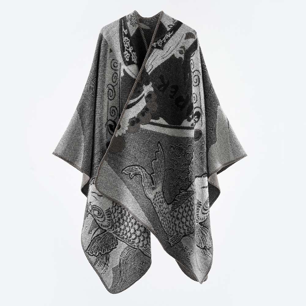 Comercio exterior turismo simple nicho nuevo chal estilo nacional carpa grande giitaly capas para hombres y mujeres con regalos de patrón de pescado