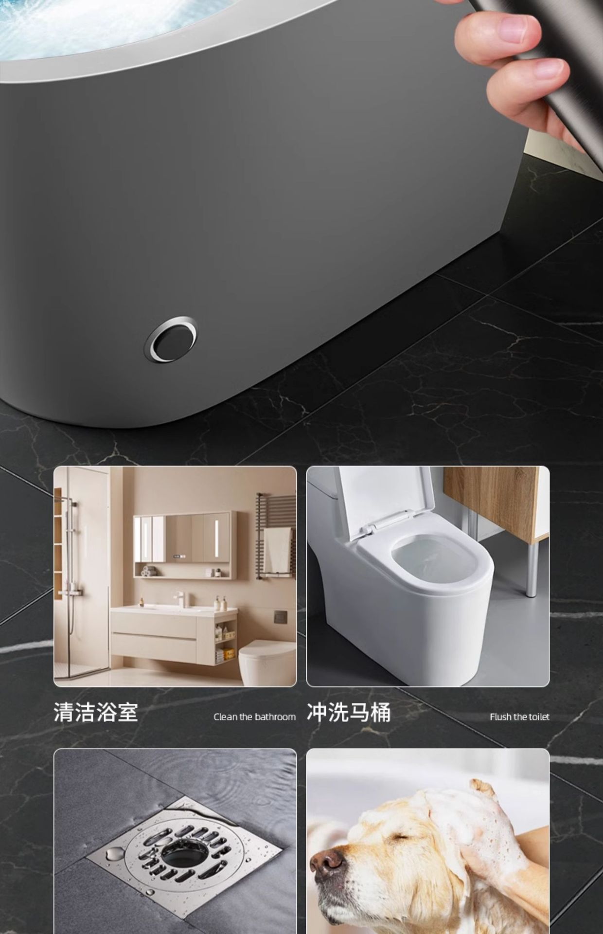 Toilet flushing spray gun, faucet companion, bathroom flushing high-pressure water gun, bathroom feminine wash nozzle, household Item Picture