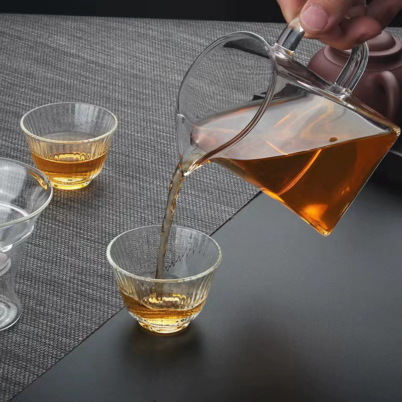 Glass transparent creative square tea set with accessories, tea cup, (Physicals)