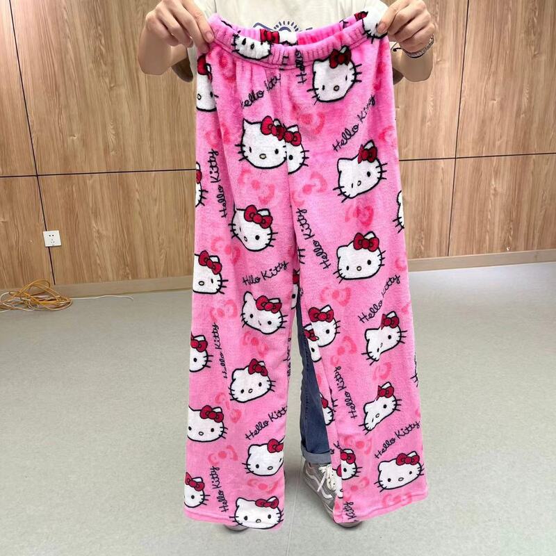 外贸新款男女秋冬季新款法兰绒睡裤珊瑚绒加绒保暖休闲居家裤子|undefined