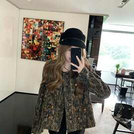 法式金粗花呢小香风短外套女2026秋冬新款时尚优雅气质名媛感上衣