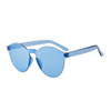 Frameless conjoined jelly transparent sunglasses European and American candy color integrated marine film sunglasses