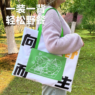 Outdoor Thickened Backpack Picnic Mat Portable Waterproof Oxford Cloth Camping Mat Park Tent Folding Beach Mat