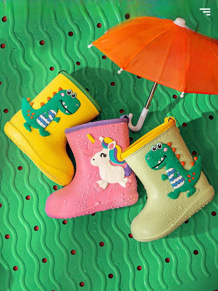 Children's Rain Boots, Boys' Rain Boots, Raincoats, 2-Year-Old Baby Water Shoes, Overshoes, Non-Slip Girls' Waterproof Women's Rubber Shoes