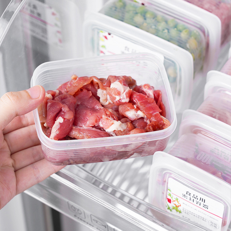 冷蔵庫収納ボックス、家庭用透明冷凍肉ボックス、食品グレードの仕切り付きおかずボックス、玉ねぎ、生姜、ご飯の詰め替えボックス|undefined