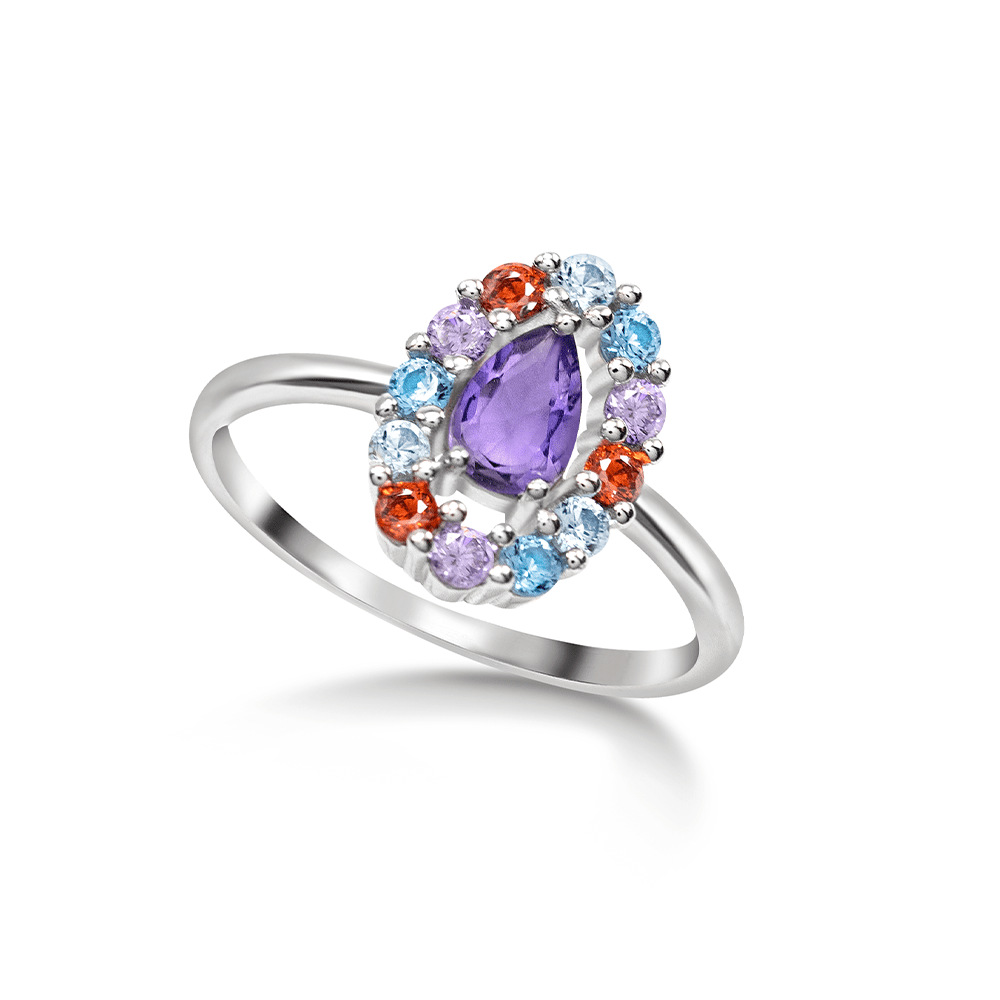 New copper inlaid zircon ring cross-border e-commerce Europe US men women ring product design rendering