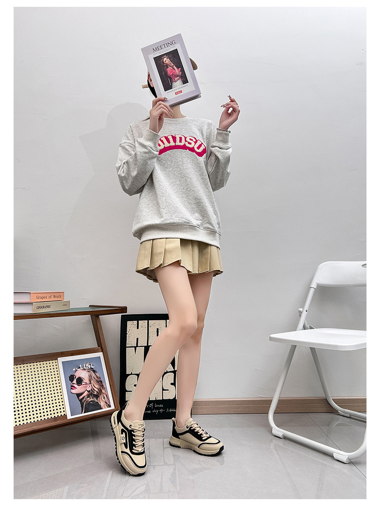 2023 Herbst Neue INS Koreanische Atmungsaktive Student Board Schuhe Dicke Sohle Casual Schuhe für Frauen_voghion.com