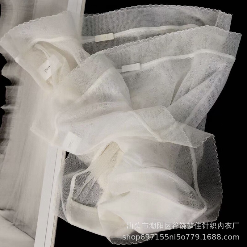 Xiaolan Skirt L031 Lace Ultra-thin Cute Little Wave Dot Mid-waist Super Soft Pure Transparent Japanese Girl's Underwear Summer Xiaolan Skirt L031 Lace Ultra-thin Cute Little Wave Dot Mid-waist Super Soft Pure Transparent Japanese Girl's Underwear Summer