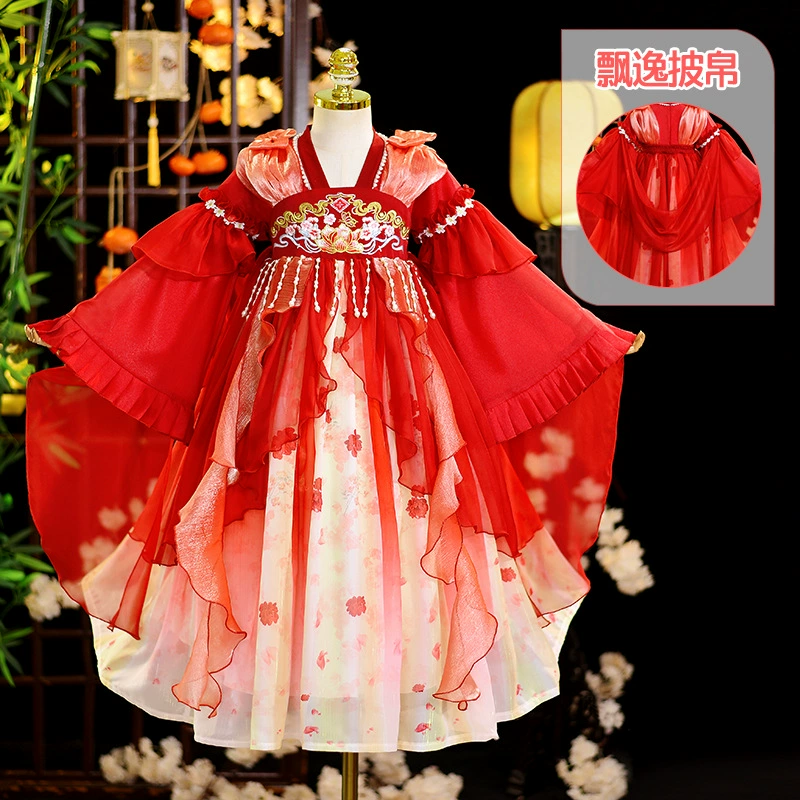 Девушка Hanfu Весна и Осень с длинными рукавами