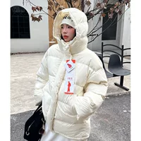 Вельветовый элитный пуховик, гусиный пух, корейский стиль, оверсайз