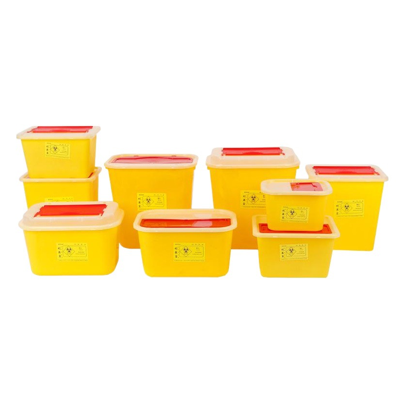 Medical Waste Trash Bin Square Round Disposable Safety Sharps Box Sharps Box Waste Needle Storage Box