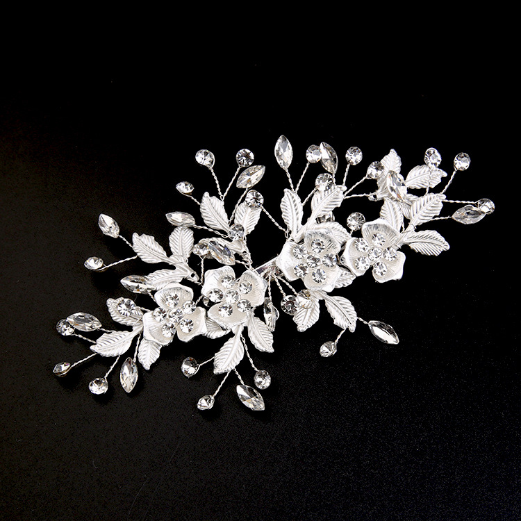 Europa y América oro perla updo pelo clip tocado hecho a mano nupcial corona tocado flor peine accesorios para el cabello joyería nupcial