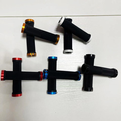Bicycle handlebar cover, mountain bike handlebar, aluminum alloy bilateral locking handlebar cover, dead-flying bicycle anti-off handlebar rubber