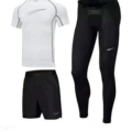 Classic hook white large logo short-sleeved three-piece set